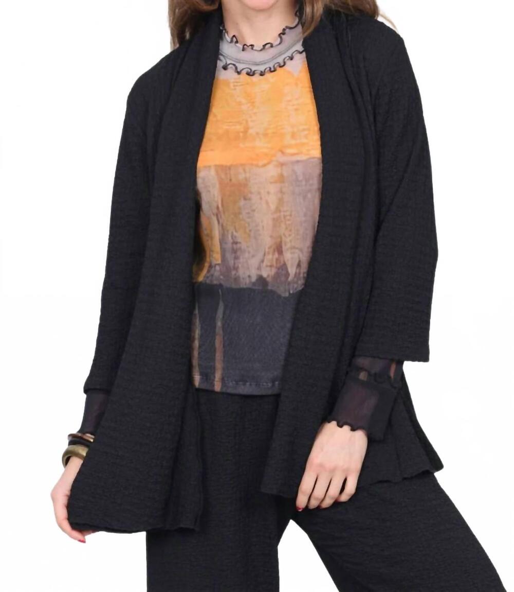 NEW LIOR kit waffle cardigan in black